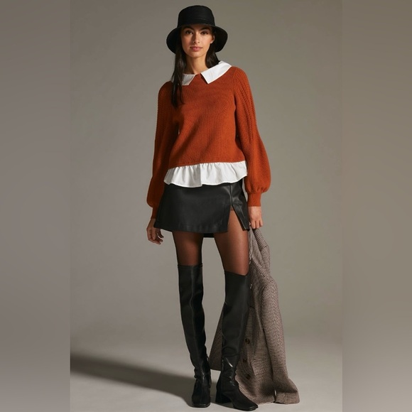 Anthropologie Maeve Textured Twofer Pullover Sweater Size Small NWT - Picture 1 of 15